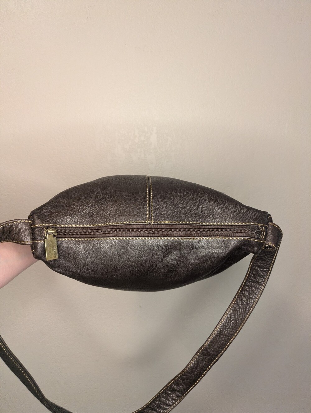 Vintage ESPRIT Collection San Francisco Chocolate Brown Leather Shoulder Bag 90s - Picture 11 of 13